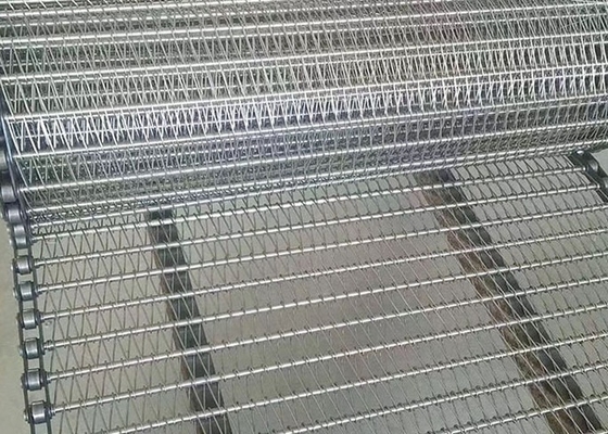Επεξεργασία τροφίμων Αλυσίδα με δικτυωτό ιμάντα μεταφοράς από ανοξείδωτο ατσάλι Επίπεδο σύρμα