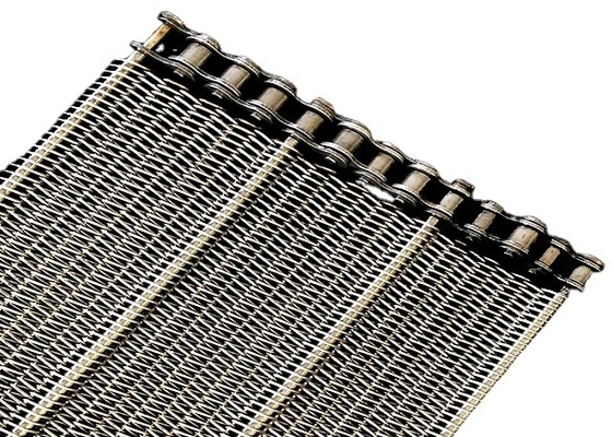 Μέταλλο 1000mm*10m διάμετρος 0.84mm βαθμού τροφίμων καλωδίων ζωνών μεταφορέων πλέγματος αλυσίδων