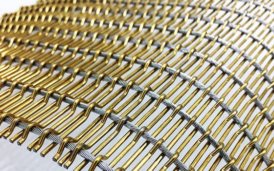 Διακοσμητικό μεταλλικό πλέγμα από χάλκινο σύρμα από ανοξείδωτο χάλυβα για την κατασκευή τοίχων κουρτινών