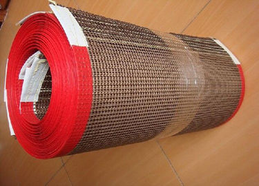 10 × 10 κόκκινη ζώνη πλέγματος ακρών PTFE, PTFE έντυσαν τη ζώνη μεταφορέων φίμπεργκλας